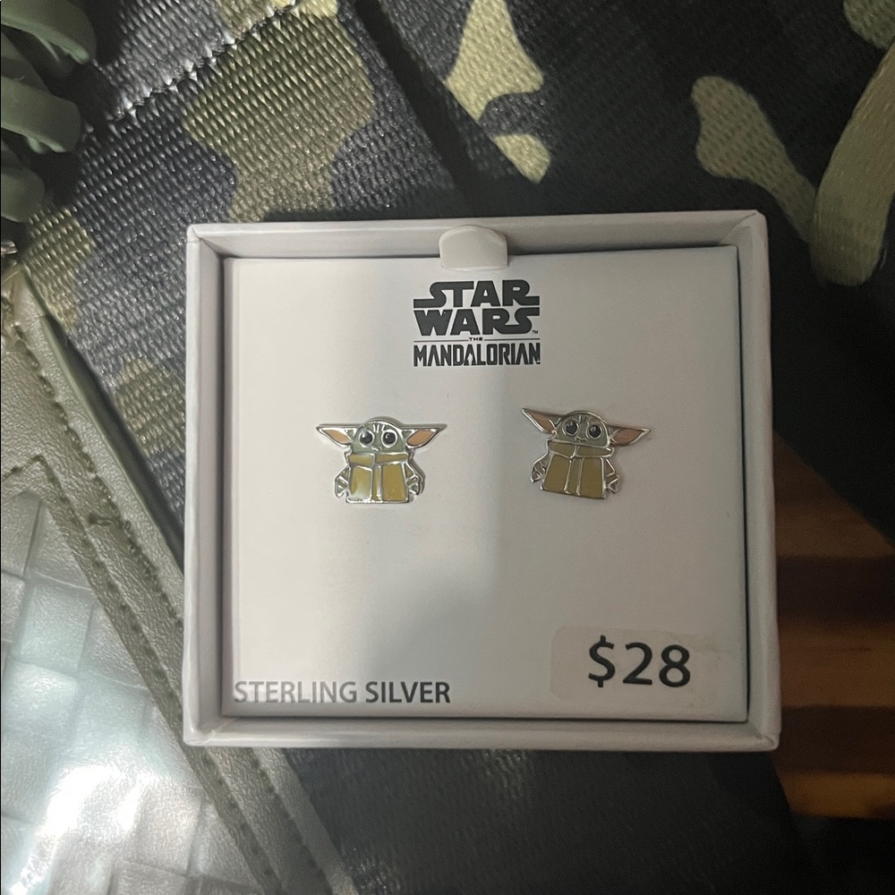 Star Wars Mandalorian Silver and Gold Earrings